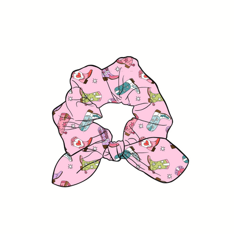 Cowgirl Chic Hand Tied  Knotted Bow Scrunchie