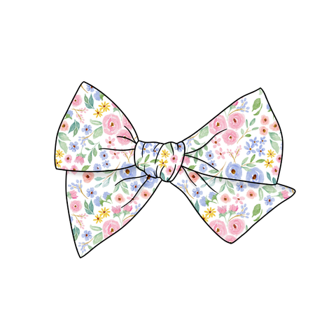 (Pre-Order) Fab Floral 5" Pre-Tied Fabric Bow