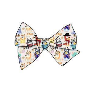 T Swift & Bluey Mashup 5" Pre-Tied Fabric Bow