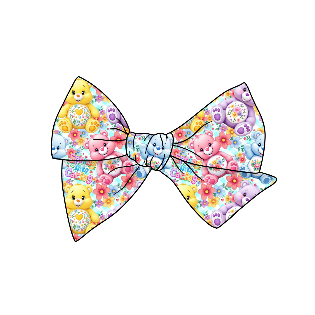 (Pre-Order) Spring Into Caring  5" Pre-Tied Fabric Bow