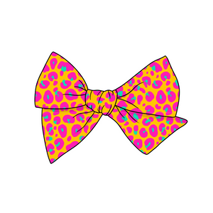 Tropical Leopard 5" Pre-Tied Fabric Bow