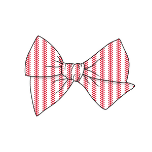 Baseball Laces 5" Pre-Tied Fabric Bow