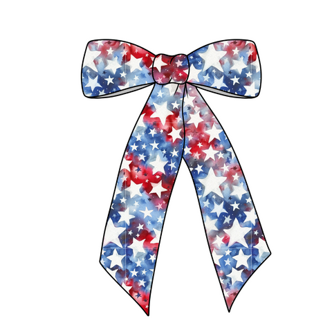Born in the USA Long Tail Fabric Bow