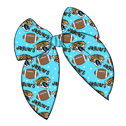 Jaguars Large Serged Edge Pre-Tied Fabric Bow