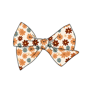 Happy Fall Y'all Floral 5" Pre-Tied Fabric Bow