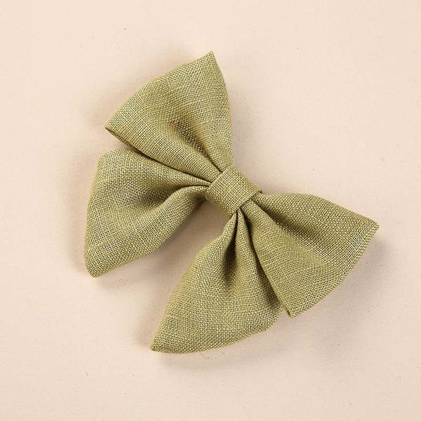 3" Pre-Tied Linen Fabric Bow