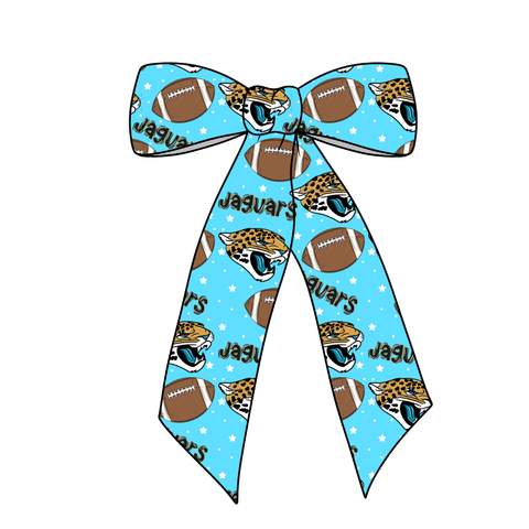 Jaguars Long Tail Fabric Bow