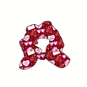 (Pre-Order) XOXO Love Letters Hand Tied  Knotted Bow Scrunchie