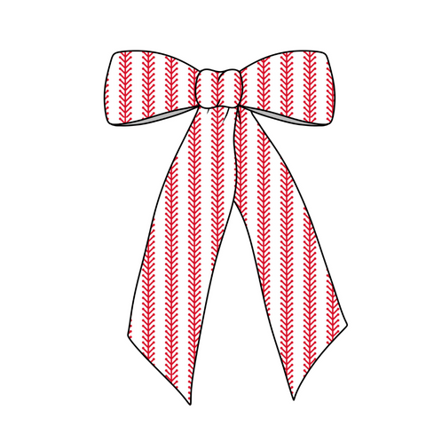 Baseball Laces Long Tail Fabric Bow