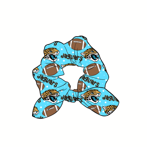 Jaguars Hand Tied  Knotted Bow Scrunchie