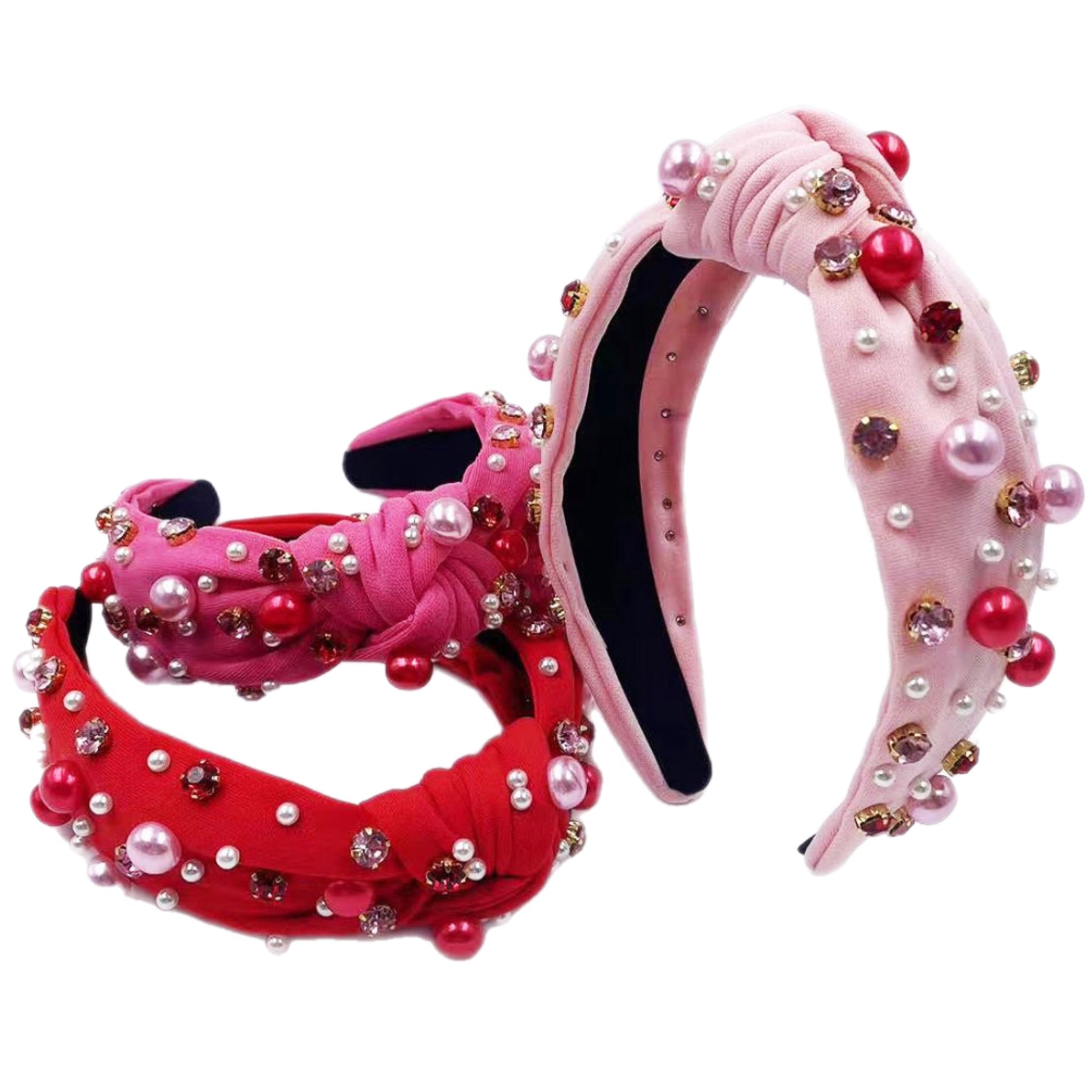 Valentines Day Jeweled  Luxury Knotted Headband