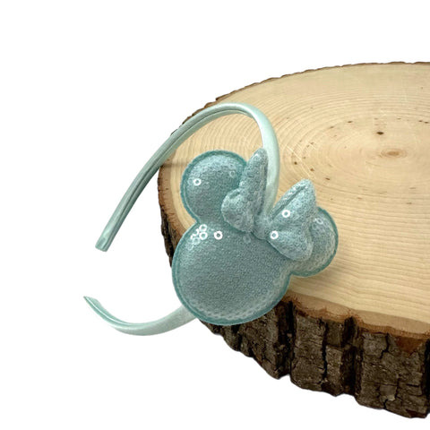 Blue Sequin Mouse Headband