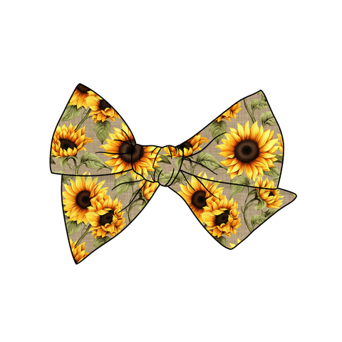 Sunflowers 5" Pre-Tied Fabric Bow