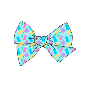 Marshmallow Faves 5" Pre-Tied Fabric Bow
