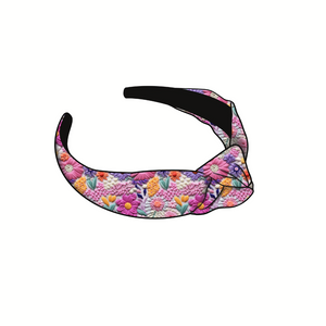 Embroidered Like Colorful Floral Hand Tied Knotted Headband