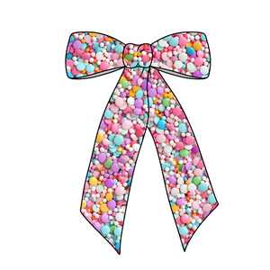 Sprinkles Galore Long Tail Fabric Bow