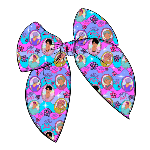 Saja Boys Large Serged Edge Pre-Tied Fabric Bow