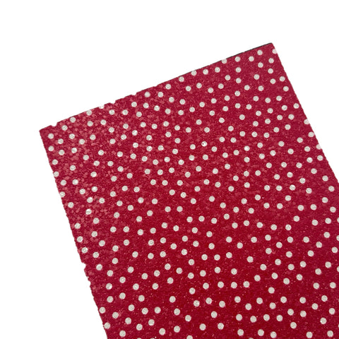 (NEW) Red w/ White Polka Dots Chunky Glitter