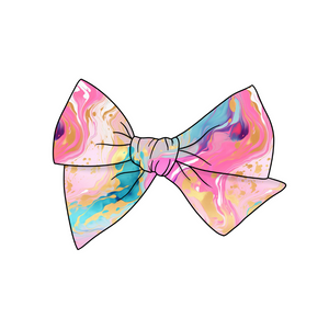 Rainbow Abstract 5" Pre-Tied Fabric Bow