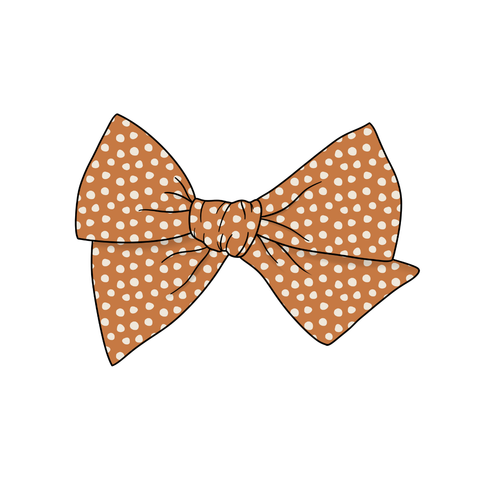 Harvest Orange Dots 5" Pre-Tied Fabric Bow