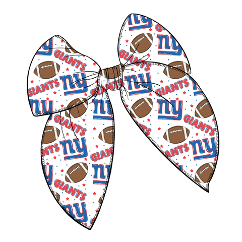 Giants Large Serged Edge Pre-Tied Fabric Bow