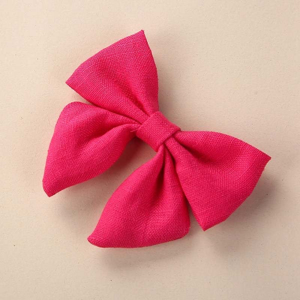 3" Pre-Tied Linen Fabric Bow