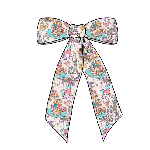 (Pre-Order) Happiest Place on Earth Long Tail Fabric Bow