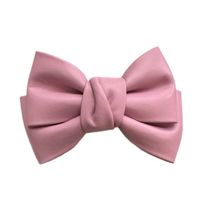 Light Pink Faux Leather  5" Pre-Tied Bow