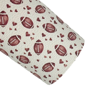 Football & Hearts Custom Faux Leather