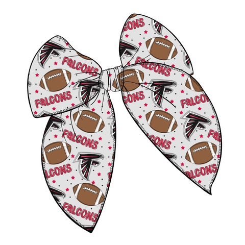 Falcons Large Serged Edge Pre-Tied Fabric Bow