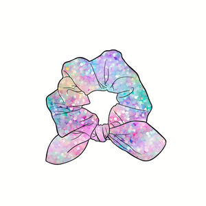 Unicorn Magic Hand Tied  Knotted Bow Scrunchie