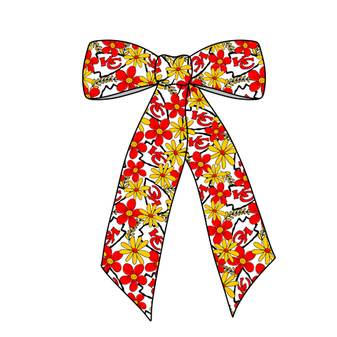 Kansas City Chiefs Long Tail Fabric Bow