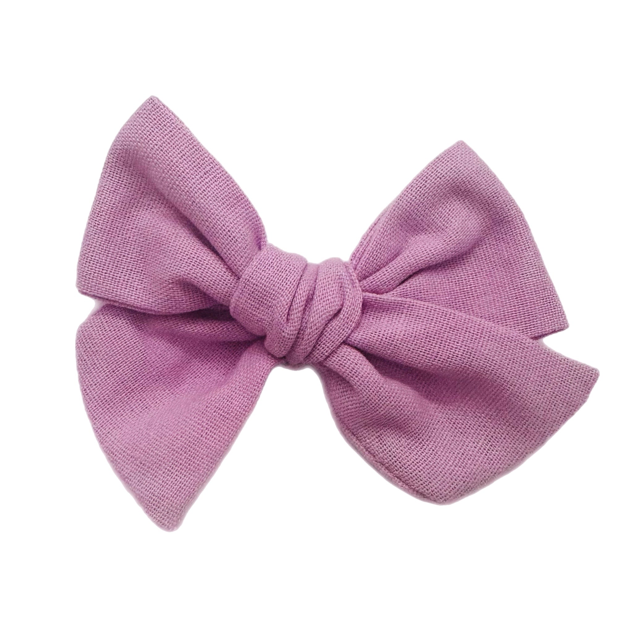 Light Purple Linen 5" Pre-Tied Fabric Bow