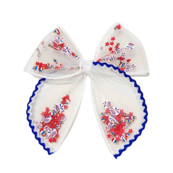 Fancy Edge Rockin in the USA Large Serged Edge Shaker Bow