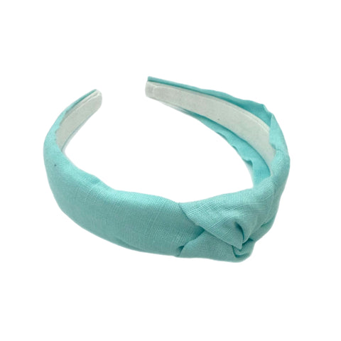 Aqua Linen Knotted Headband