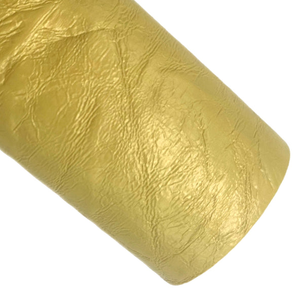 Yellow Crinkle Faux Leather