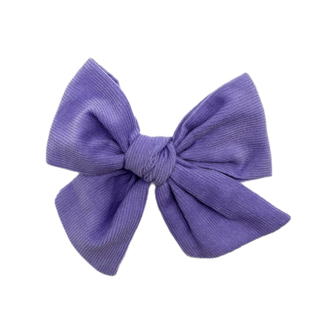 Purple Corduroy 5" Pre-Tied Fabric Bow