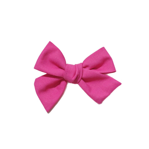 Flamingo Pink Linen 5" Pre-Tied Fabric Bow
