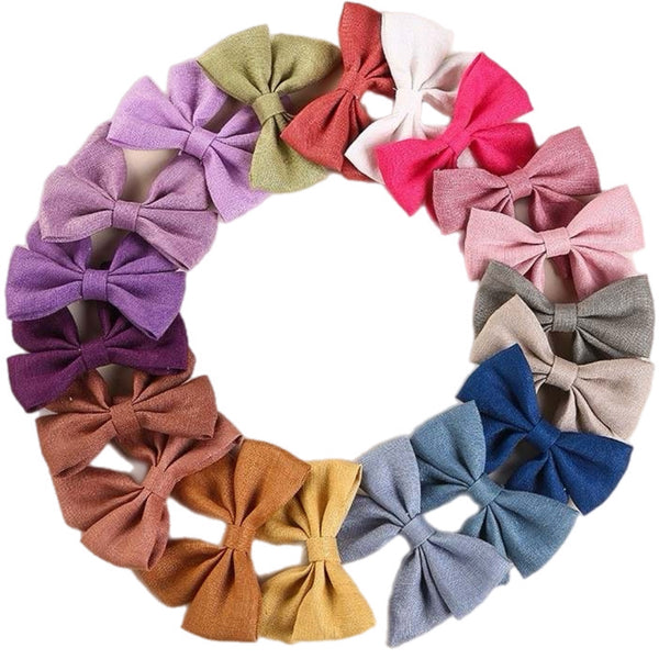 3" Pre-Tied Linen Fabric Bow