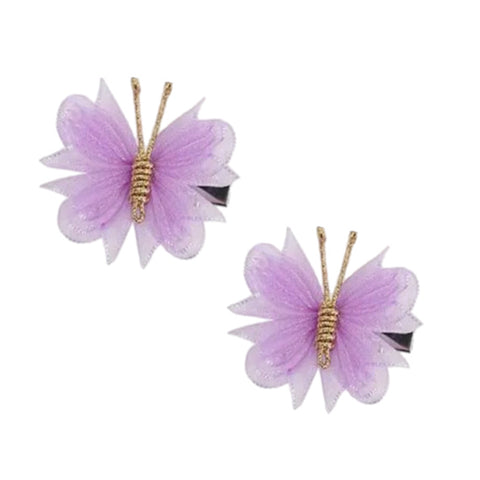 Purple Butterfly Alligator Clips (Set of 2)