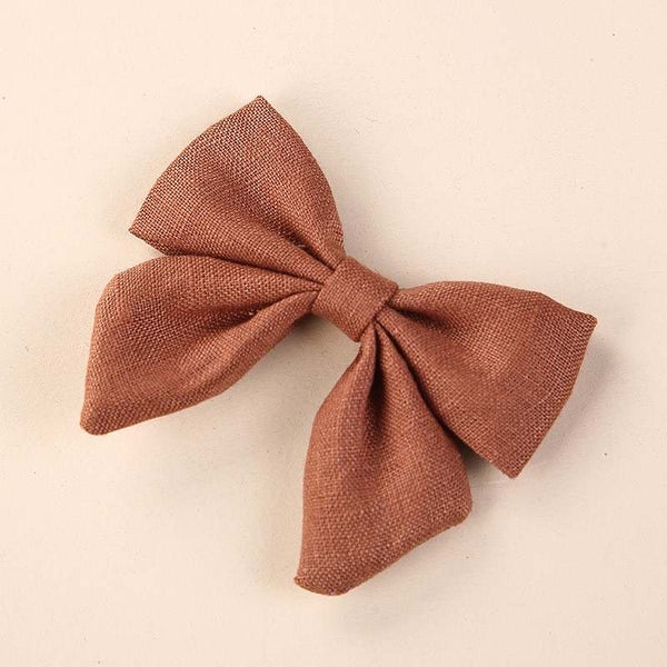 3" Pre-Tied Linen Fabric Bow