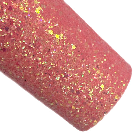 (NEW) Coral Neon Sunset Chunky Glitter
