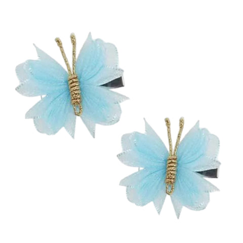 Blue Butterfly Alligator Clips (Set of 2)