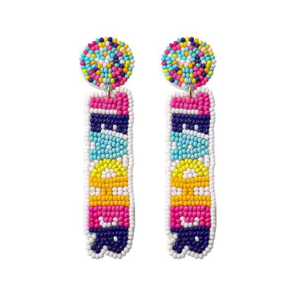 Beaded School Day Earrings