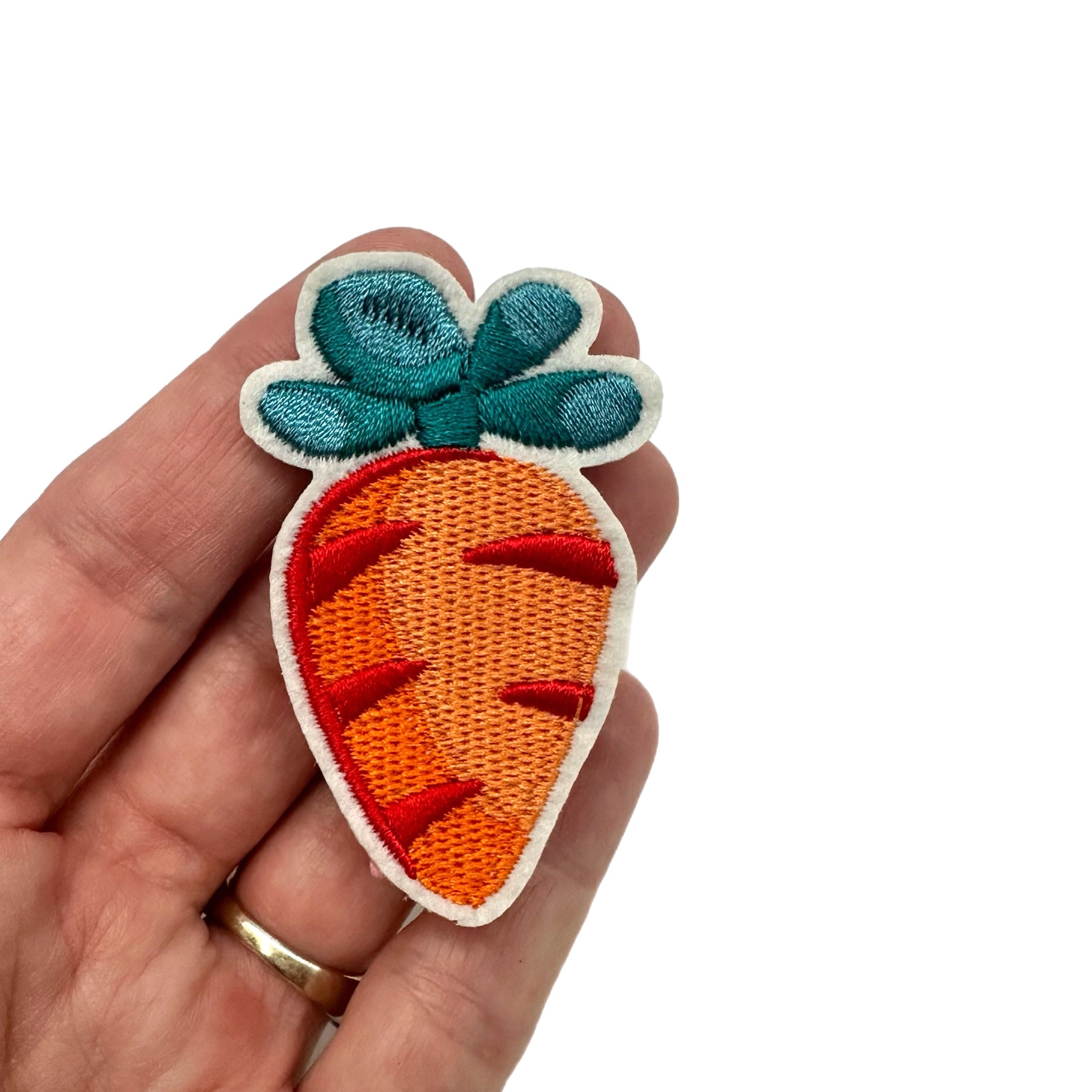 Carrot Embroidered Hair Clip