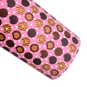 Pink Polka Dot Cookies Custom Faux Leather