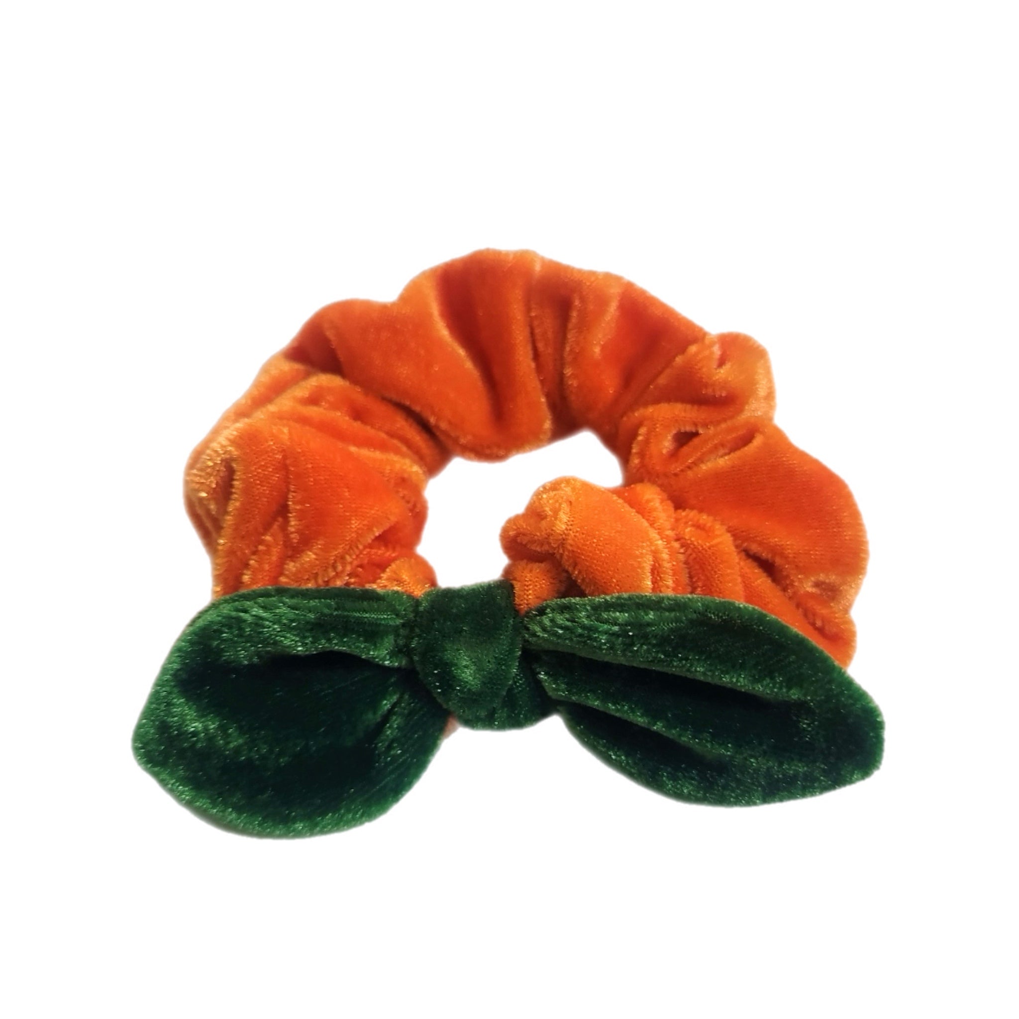 (Pre-Order) Pumpkin Hand Tied  Knotted Bow Scrunchie