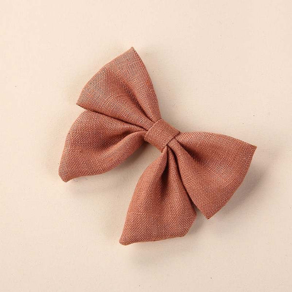 3" Pre-Tied Linen Fabric Bow