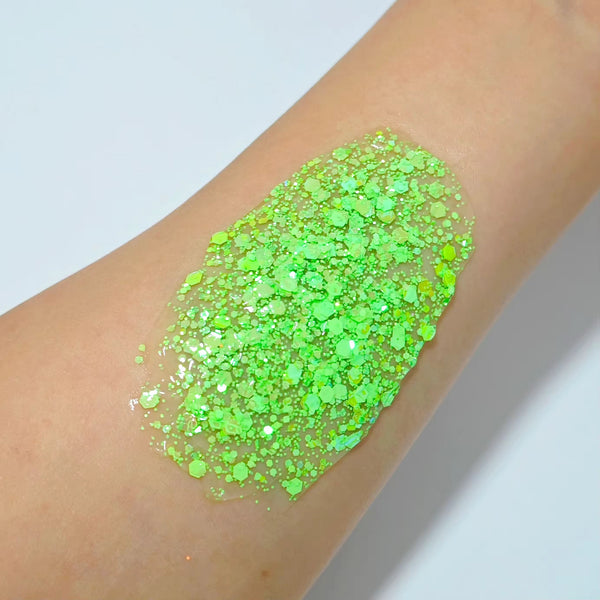 Lime Green Glitter Hair Gel
