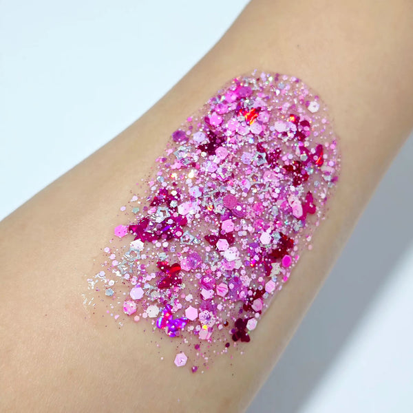Shades of Pink Glitter Hair Gel